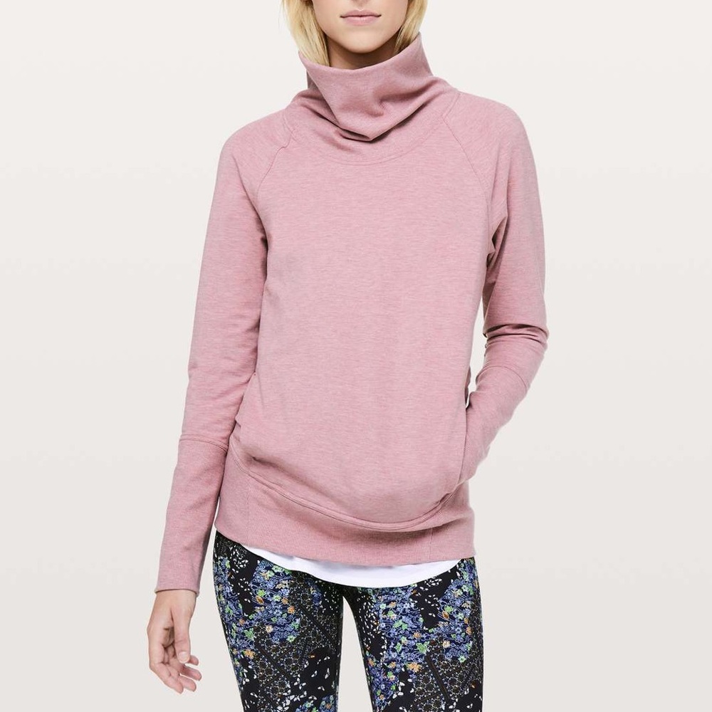 Lululemon Size 6 High Lines Pullover Heathered Vintage Mauve Pink